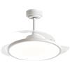 YASTA Ventilatore Da Soffitto con Luce LED e Telecomando con Pale A Scomparsa 60 + 60 Watt Tre Temperature Di Luce Fredda Calda Naturale Ultra Slim e Silenzioso
