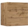 WHOUS Pensile a Cubo CHRONOS per Soggiorno con 1 Anta, Mobile Sospeso Libreria Multiuso per Salotto, 50x35x50 cm, Rovere