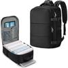 Samfolk Zaino Ryanair 40x20x25 Zaino da Vaggio bagaglio a mano ryanair 12 Tasche zaino sottovuoto viaggio con Borsa Scarpe Separata per Donne e Uomini Bagaglio a mano, 20L (Nero, 40x20x25)