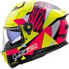 LS2, Casco Moto Integrale STREAM II TIGER Gloss H-V Yellow Pink, XL