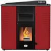 STUFE A PELLET ITALIA Marmolada 14 KW Canalizzata - Stufa ad Aria Ventilata Efficienza 92% Scalda 130m² Autonomia 19H Programmabile 5 Velocità e Potenze Design Compatto Garanzia 24 Mesi Rosso
