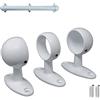 Parpyon® Supporti per corrimano a muro Staffe tubo passamano in Ferro accessori per ringhiere, Reggi Tubi con tasselli e viti prodotto italiano (Supporti 519, Bianco-519)