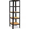 shelfplaza® 180x50x50cm BLACK Scaffale metallo nero per carichi pesanti con 5 ripiani/Scaffale in metallo nero con ciascuno 175kg di capacità di carico/Mensola metallo nero come scaffale garage