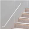 BHBXZZDB Corrimano per Scale 1m 1.5m 2m 2.5m 3m Staffe per ringhiera delle Scale Tubo Quadrato Bianco Ringhiera in Ferro Asta di Supporto a Parete, corrimano per Scale Interne ed Esterne (S