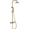 MICE COLLECTION MICE - Colonna doccia con monocomando integrato in acciaio inox - spruzzatore extra piatto - Rubinetteria bagno dorato color oro spazzolato