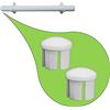 Parpyon® Supporti per corrimano a muro Staffe tubo passamano in Ferro accessori per ringhiere, Reggi Tubi con tasselli e viti prodotto italiano (Tappi 764, Bianco-764)