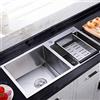 HarBin-Star Lavelli Cucina Avello a 2 Vasca in Acciaio Inox Lavabo Cucina Incasso Lavello da Incasso in Acciaio Inox con Scarico e Scarico 78 x 43 x 21cm