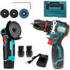 TANIASHOP Set 2 in 1 Avvitatore + Mini Smerigliatrice 3 con Doppia Batteria 48V 5000mAh Motore Brushless in Valigetta