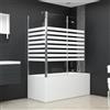 DJEKA Parete Vasca Da Bagno, Porta Doccia, Parete Vasca, Vetro Doccia, Cabina da Bagno 120x68x130 cm in Vetro Temperato a Righe