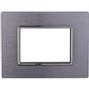 ZOREI Placca Compatibile Con Bticino Living, Placca Metallo In Alluminio, 1 Pezzo (3 Posti/Moduli,Silver Lucido)