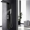 YJIIJY Pannello Doccia, Colonna Idromassaggio Doccia a Cascata in Acciaio Inossidabile, con Soffione a Pioggia Doccetta e Pannello Doccia Colonna Corpo a Colonna (Nero)