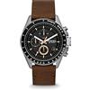 Fossil Orologio Decker da uomo, movimento cronografo al quarzo con cinturino in pelle., 44 mm, Marrone