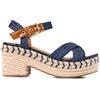 Joe Browns Ankle Strap Espadrille Platform Sandals, Sandalo Espadrillas con Zeppa Donna, Denim, 38 EU