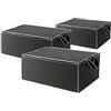 Compactor Set di 3 Custodie per Piumone, Gamma Urban, Nero, Polipropilene, 55 x 45 x 25 cm, RAN9839
