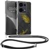 kwmobile Custodia Compatibile con Xiaomi Redmi Note 13 Pro 4G Cover - Back Case in Silicone TPU - Protezione Smartphone con Cordino - giallo/grigio/trasparente