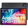 TABWEE Tablet Android 15 con Gemini AI, 24GB RAM+256GB ROM, Schermo 11 Pollici FHD, 4G LTE+5G WiFi, Octa Core Tablet Gaming, Batteria 8000mAh, Fotocamera AI 16MP+8MP, TÜV, GPS