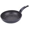 Moneta Hercules Padella Antiaderente Stone, Alluminio Rivestito, Nero, 24 cm