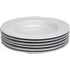 Tognana Vecchio Wienna, Set 6 Piatti Fondi, Porcellana, Bianco con decoro a rilievo, Made in Italy