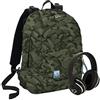 Seven Zaino THE DOUBLE - SPECIAL EDITION Eco material - Verde militare - Cuffie wireless - 2 zaini in 1 REVERSIBILE