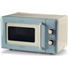 Ariete 3960 Forno a microonde Vintage, 800W, Capacità 20L, 3 funzioni, 6 livelli di cottura, Timer, Celeste
