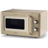 Ariete 3960 Forno a microonde Vintage, 800W, Capacità 20L, 3 funzioni, 6 livelli di cottura, Timer, Beige