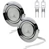 oniroview Set di 2 faretti con lampada alogena da incasso per mobili e cappa cucina cromato lucido, dimmerabili, con lampadina bispina 12 V 14 Watt resa da 20W, G4 cavo di collegamento 15 cm