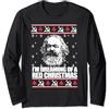 MARX Ugly Christmas Sweater Meme Not San DREAMING RED CHRISTMAS Karl Marx Brutto Natale Maglione Meme Maglia a Manica