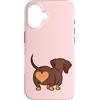 Dachshund Butt Heart Weiner Dog Mom Custodia per iPhone 16 Bassotto Culo Cuore Weiner Cane Mamma rosa Ragazza