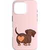 Dachshund Butt Heart Weiner Dog Mom Custodia per iPhone 16 Pro Bassotto Culo Cuore Weiner Cane Mamma rosa Ragazza