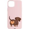 Dachshund Butt Heart Weiner Dog Mom Custodia per iPhone 15 Plus Bassotto Culo Cuore Weiner Cane Mamma rosa Ragazza