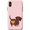 Dachshund Butt Heart Weiner Dog Mom Custodia per iPhone X/XS Bassotto Culo Cuore Weiner Cane Mamma rosa Ragazza