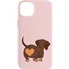 Dachshund Butt Heart Weiner Dog Mom Custodia per iPhone 14 Plus Bassotto Culo Cuore Weiner Cane Mamma rosa Ragazza