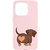 Dachshund Butt Heart Weiner Dog Mom Custodia per iPhone 15 Pro Bassotto Culo Cuore Weiner Cane Mamma rosa Ragazza