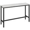 VASAGLE Bar Rettangolare Stretto, Cucina, Tavolo da Pranzo, Telaio in Metallo, 40 x 140 x 90 cm, Facile da Montare, Design Industriale, Bianco Vintage e Nero Inchiostro LBT140B73, White, 140x40x90cm