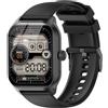 LAOYABB Smartwatch Uomo Donna, Sportivo Fitness Tracker con Effettua o Risposta Chiamate, 2.01" Intelligente Orologio con Contapassi/Cardiofrequenzimetro/Sonno, IP68 Smart Watch per Android iOS