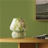 Dawnwake Lampada Da Tavolo Comodino, Lampada Da Scrivania LED Dimmerabile, Abat Jour in Vetro a Forma Di Fungo Con Base in Ceramica, Arredo Per la Casa Per Camera Da Letto (Verde)