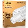Eurocali 25 Tubi LED 120cm 18W G13 T8 1850 lumen - Luce Bianco Naturale 4000K - Fascio Luminoso 160° - Sostituzione Neon