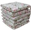 HABITA 33 HOME Cuscini Sedie Cucina Set da 6 Cuscini per Sedie Quadrati, Coprisedia con Laccetti, Copri Sedia da Cucina Sfoderabili e Lavabili, Rivestimento Tessuto 100% Cotone (6 Peonia Rosa)