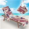 Surwin Telo Mare per Lettino, 3D Stella Marina MicrofibraFodera per Sedia da Spiaggia Copertura per Sedia di Sdraio con Tasche Laterali, Asciugamano per Sport Piscina (75x210cm,Rosso)
