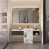 POYHKFD Specchio LED da bagno 140x80 cm anti-appannamento 3 livelli di luminosità senza cornice, superficie liscia, montaggio a parete, specchio bagno