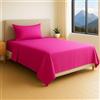 Generico FORTE - Completo Lenzuola Una Piazza e Mezza Cotone 1 Federa Inclusa, Biancheria da Letto Certificata Oeko-Tex Standard, Colorazioni Tinta Unita, Realizzato in Italia (1 Piazza e Mezza, Fucsia)