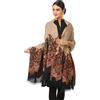 Pashtush Shawl Jamawar Kashmiri Da Donna, Palla Jacquard, Caldo E Morbido, Faux Pashmina