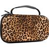Drodalala Custodia per Nintendo Switch OLED 2021/Switch 2017 per ragazze, borsa da viaggio leopardata con 16 slot per schede di gioco, custodia rigida protettiva deluxe, controller Joy-Con