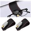 Adunsiaoto 2 Pezzi Clip Portaocchiali per Auto, Porta Occhiali in Pelle E Clip Biglietti da Visita, Clips per Occhiali da Auto con Design a Carrucola Automobile Accessori(Fibra Carbonio)