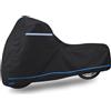 Schleuder Telo per Harley, Telo Coprimoto per Honda, Coprimoto per BMW, con Cinghie Antiventoe e Bande Riflettenti, Adatto per Modelli Suzuki, Kawasaki, Ducati, Triumph, Benelli, Guzziecc., 230 × 95 × 115 cm.