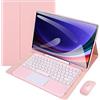 VLEAQC Custodia con Tastiera e Mouse per Samsung Galaxy Tab S9 Ultra 2023 14,6 Pollici (SM-X910/X916B/X918U), Tastiera Bluetooth Rimovibile con touchpad, Cover Sottile e Leggera,Rosa