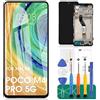 SRJTEK per Xiaomi Poco M4 PRO 5G Schermo LCD per Redmi Note 11T 5G Display LCD per Redmi Note 11S 5G Display Touch per Xiaomi Redmi Note 11 Cina 5GDigitizer Assemblaggio Kit di Riparazione (Nero)