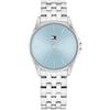 Tommy Hilfiger Orologio con Movimento al Quarzo a Tre Lancetteda Donna con Cinturino in Acciaio Inossidabile Argentato - 1782771, Light Blue