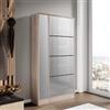 DEGHI Scarpiera 80x151h cm in legno rovere sonoma con 5 ante a specchio - Brais