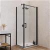 DEGHI Box doccia 80X100 cm battente con vetro anticalcare trasparente e profilo nero opaco 200h - Artego